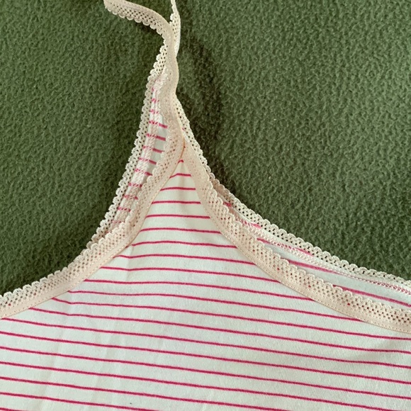 Victoria’s Secret organic pink and white tank top and boy shorts set.  Size M. - Picture 5 of 9